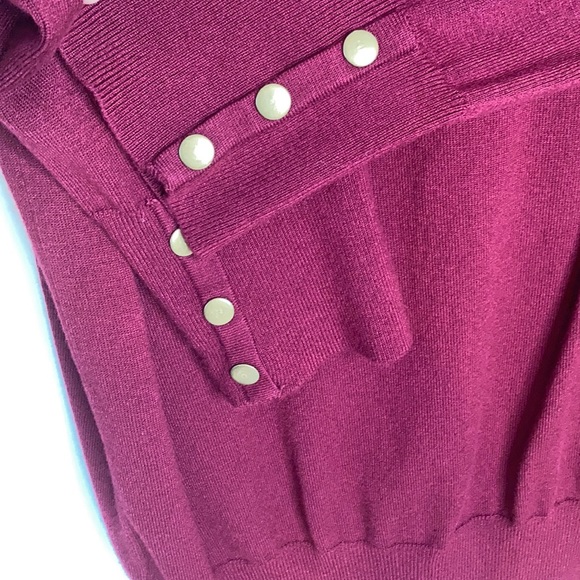 Cato Burgundy Knit Pullover V Neck XL - Picture 5 of 5